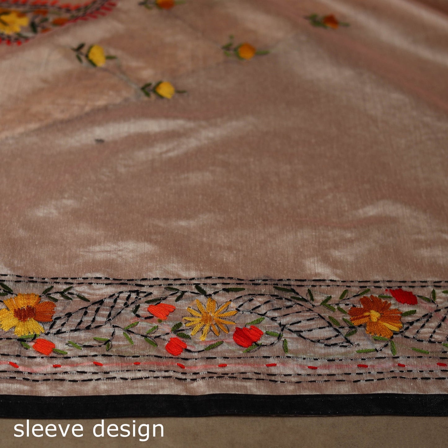 Bengal chanderi silk hand embroidered saree 19 - handcrafted