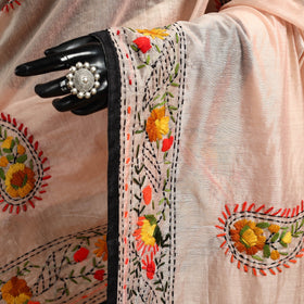 Bengal chanderi silk hand embroidered saree 19 - handcrafted