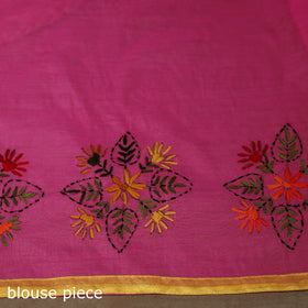 Bengal chanderi silk hand embroidered saree 21 - handcrafted