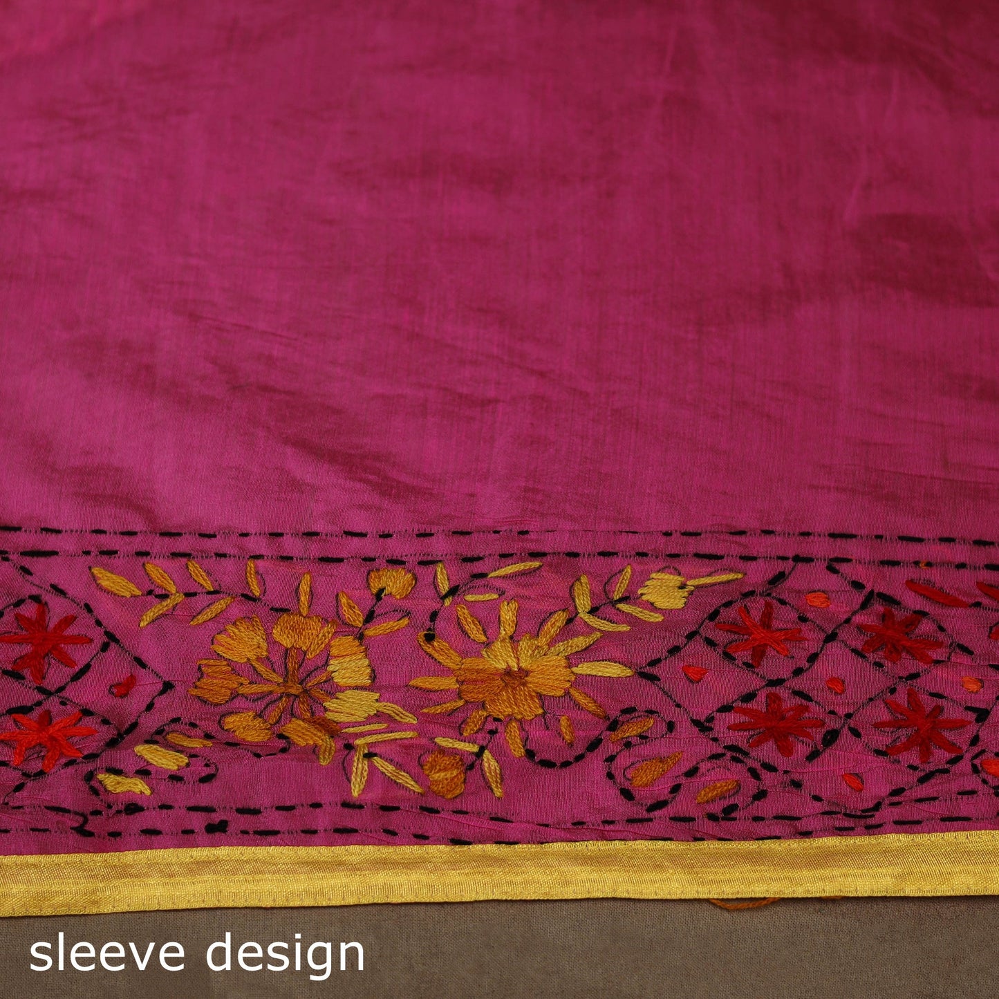 Bengal chanderi silk hand embroidered saree 21 - handcrafted