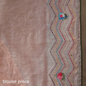 Bengal chanderi silk hand embroidered saree 30 - handcrafted