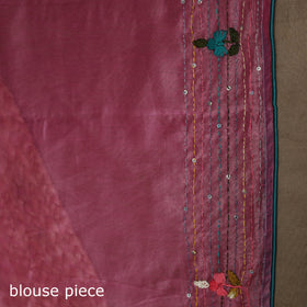 Bengal chanderi silk hand embroidered saree 35 - handcrafted