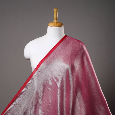  Pink Bengal Fine Tissue Zari Plain Fabric 