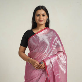 Buy Pink Bengal Fine Tissue Zari Saree Online at iTokri.com