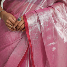 Buy Pink Bengal Fine Tissue Zari Saree Online at iTokri.com