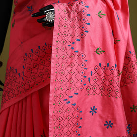 Bengal hand embroidered silk nakshi kantha saree 18