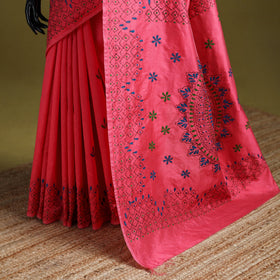 Bengal hand embroidered silk nakshi kantha saree 18