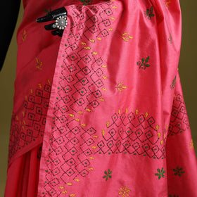 Bengal hand embroidered silk nakshi kantha saree 34
