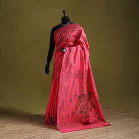 Bengal hand embroidered silk nakshi kantha saree 34