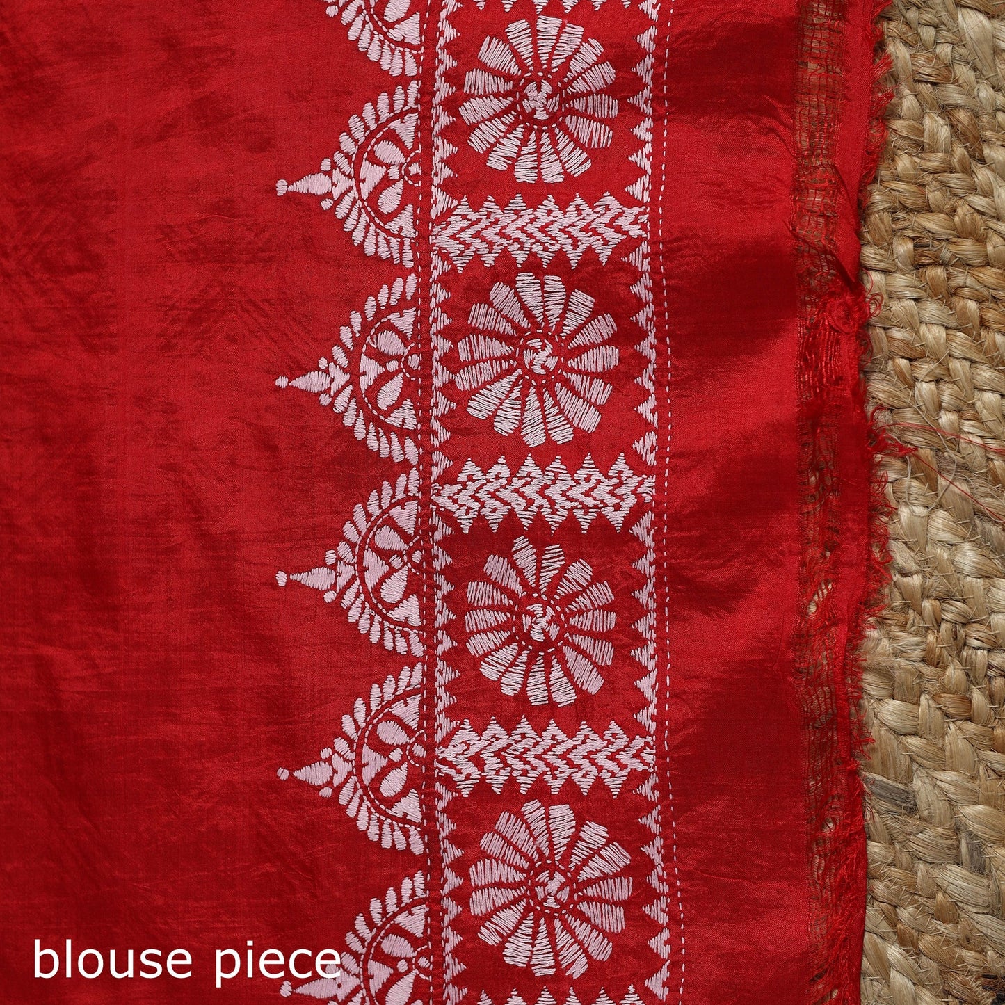 Bengal hand embroidery bangalore silk handloom kantha saree