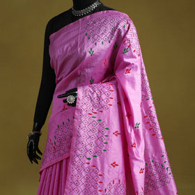 Bengal hand embroidery silk nakshi kantha saree 33