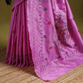 Bengal hand embroidery silk nakshi kantha saree 35