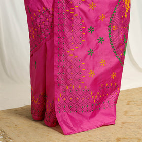 Bengal Hand Embroidery Silk Nakshi Kantha Saree