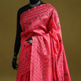 Bengal hand embroidery silk nakshi kantha saree 62