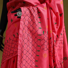 Bengal hand embroidery silk nakshi kantha saree 62