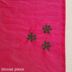  Buy Pink Bengal Hand Embroidery Silk Nakshi Kantha Saree