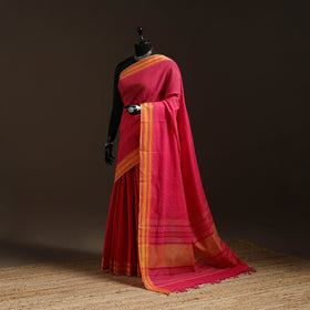 Pink - bengal handwoven cotton begumpuri saree 15