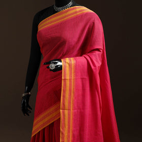 Pink - bengal handwoven cotton begumpuri saree 15