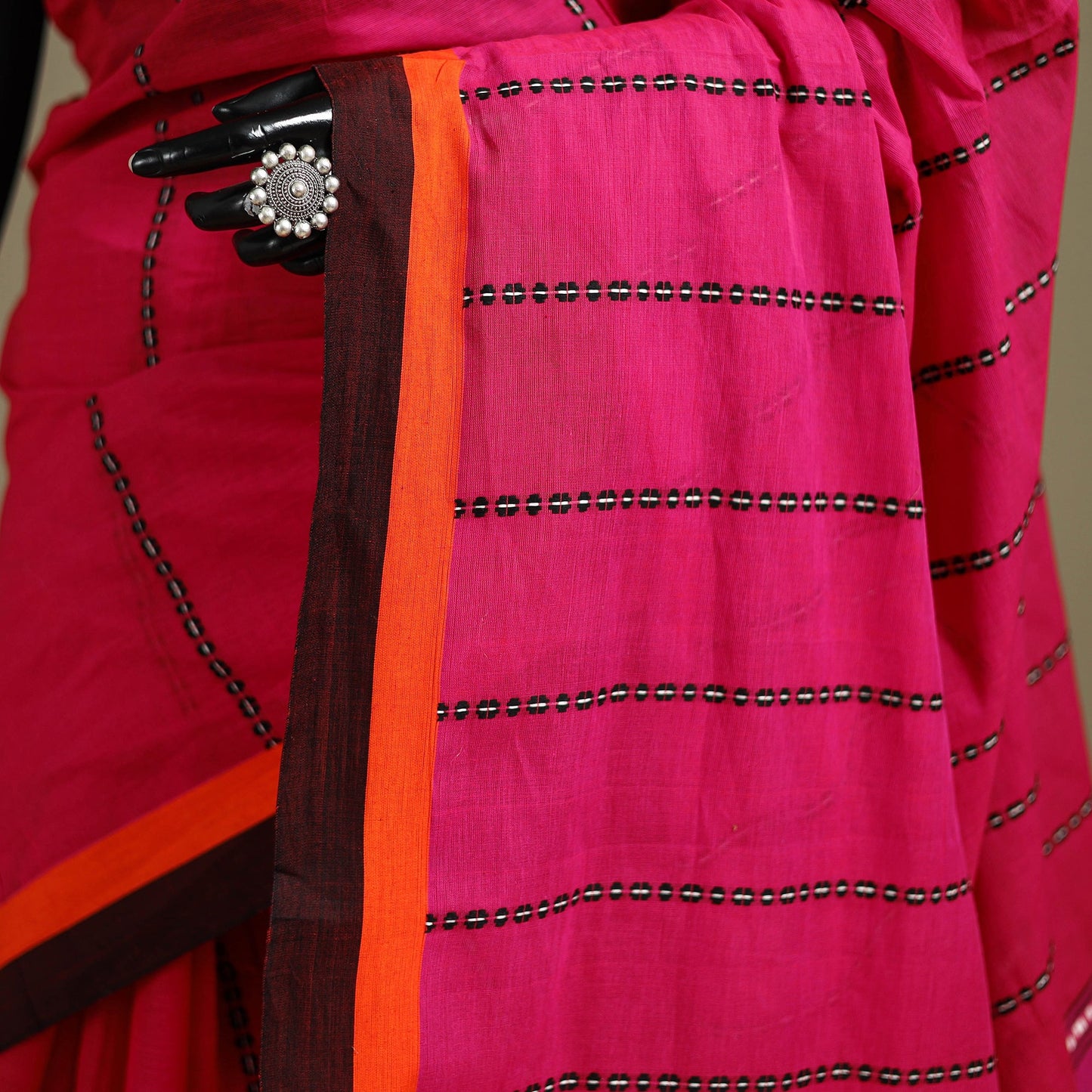 Pink - bengal handwoven cotton begumpuri saree 29