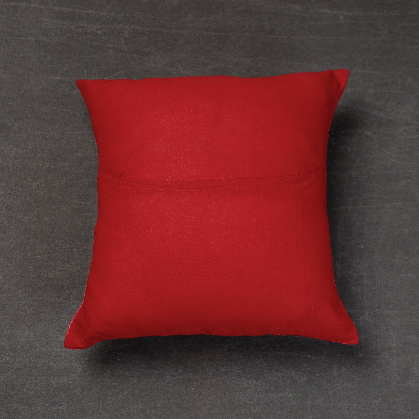  Bengal Kantha Embroidery Mulberry Tussar Silk Cushion Cover 