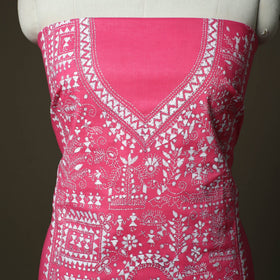 Bengal kantha hand embroidered cotton unstitched kurta