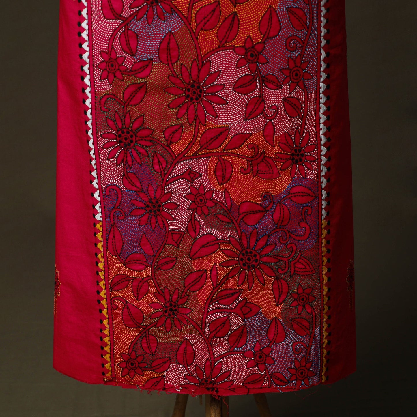 Bengal kantha hand embroidered cotton unstitched kurta