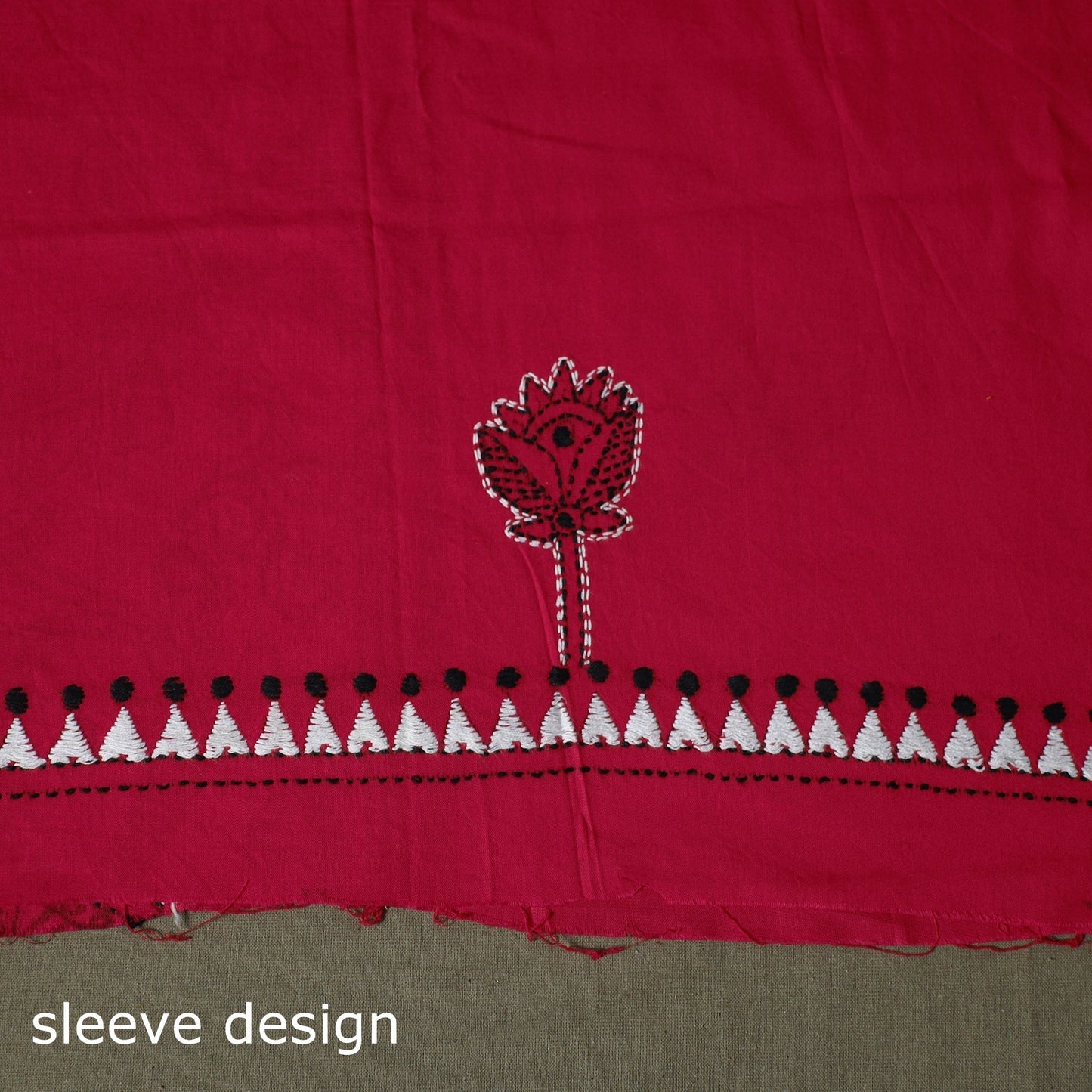 Bengal kantha hand embroidered cotton unstitched kurta