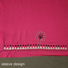 Bengal kantha hand embroidered cotton unstitched kurta