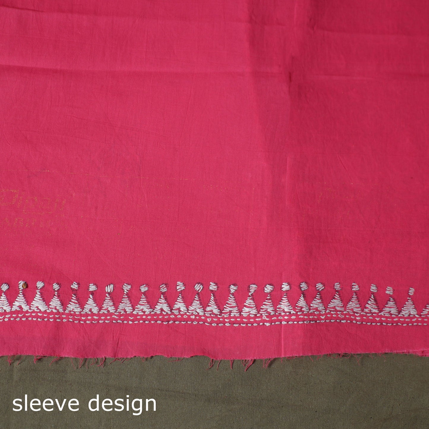 Bengal kantha hand embroidered cotton unstitched kurta