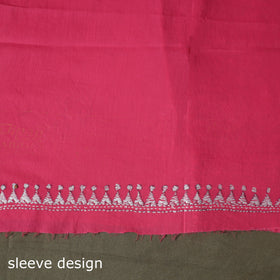 Bengal kantha hand embroidered cotton unstitched kurta