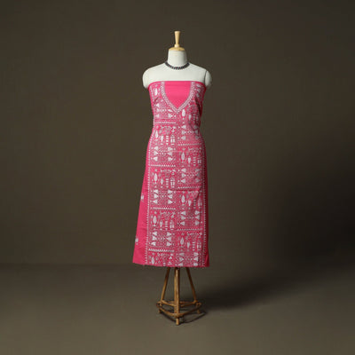 Bengal kantha hand embroidered cotton unstitched kurta