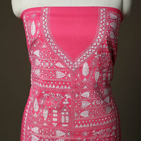 Bengal kantha hand embroidered cotton unstitched kurta