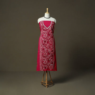 Bengal kantha hand embroidered cotton unstitched kurta