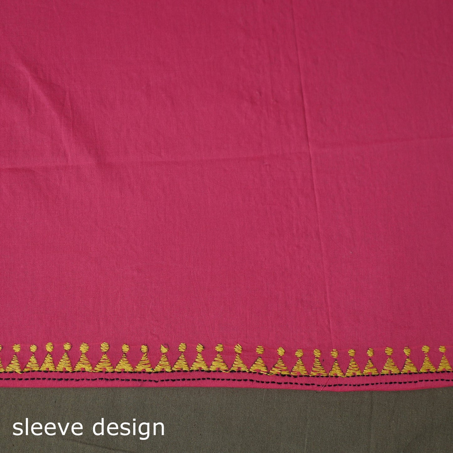 Bengal kantha hand embroidered cotton unstitched kurta