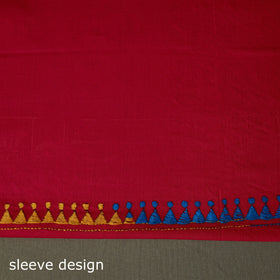 Bengal kantha hand embroidered cotton unstitched kurta