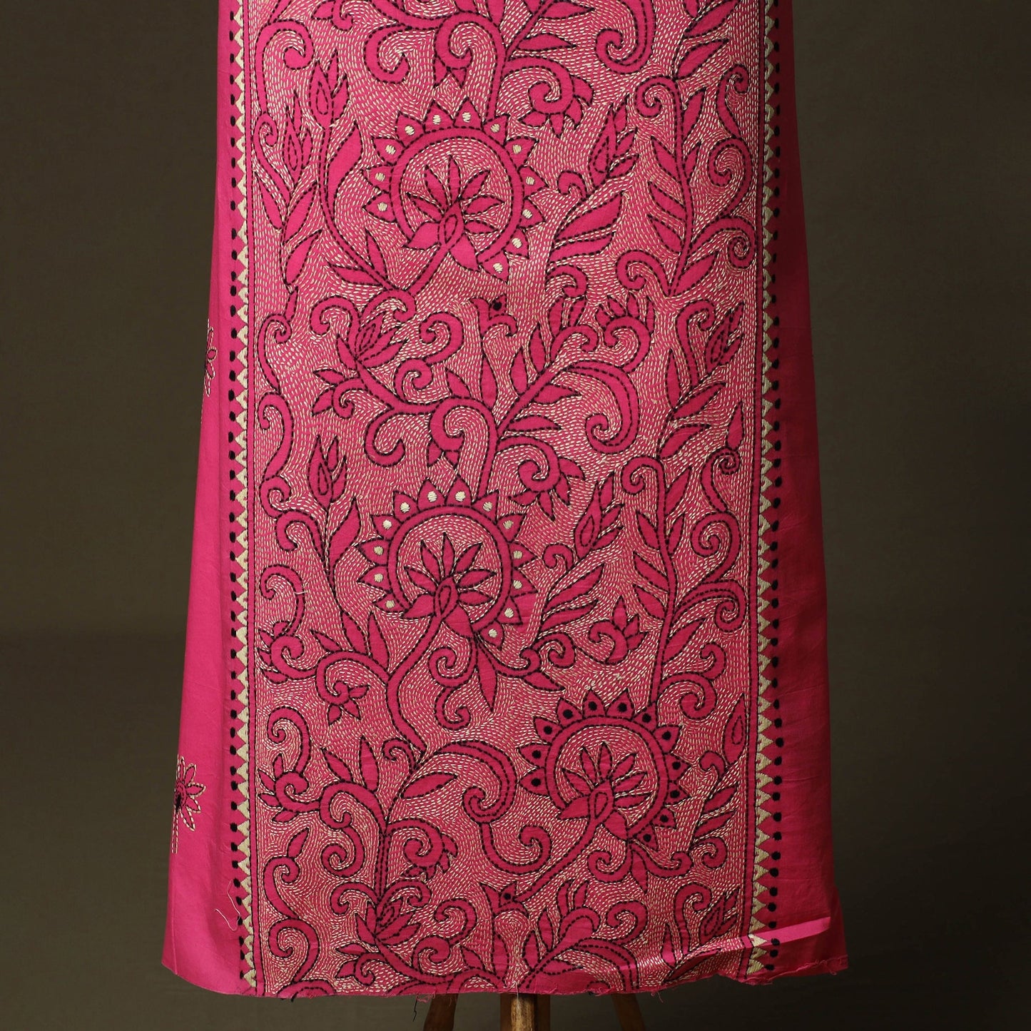 Bengal kantha hand embroidered cotton unstitched kurta