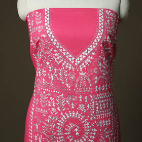 Bengal kantha hand embroidered cotton unstitched kurta