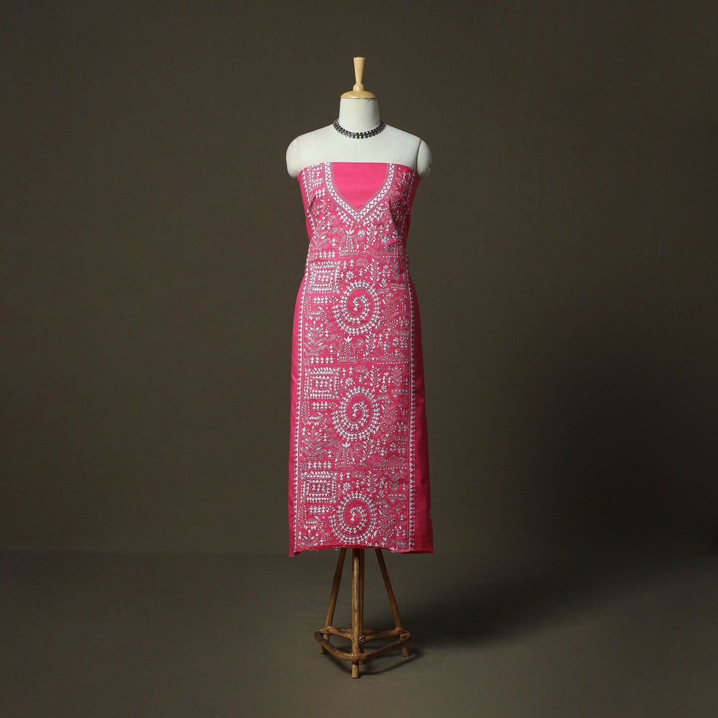 Bengal kantha hand embroidered cotton unstitched kurta