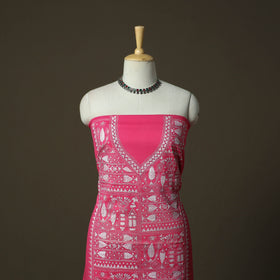 Bengal kantha hand embroidered cotton unstitched kurta