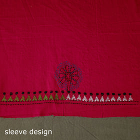 Bengal kantha hand embroidered cotton unstitched kurta