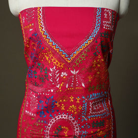 Bengal kantha hand embroidered cotton unstitched kurta