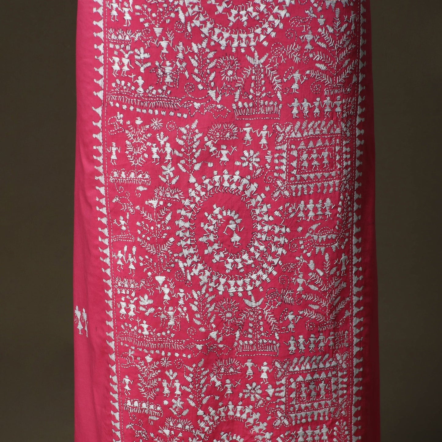 Bengal kantha hand embroidered cotton unstitched kurta