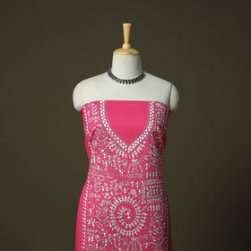 Bengal kantha hand embroidered cotton unstitched kurta