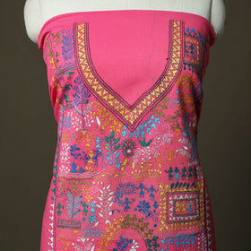 Bengal kantha hand embroidered cotton unstitched kurta