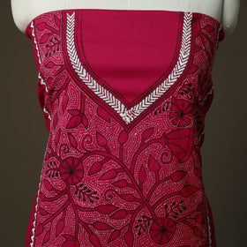 Bengal kantha hand embroidered cotton unstitched kurta