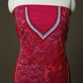 Bengal kantha hand embroidered cotton unstitched kurta