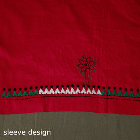 Bengal kantha hand embroidered cotton unstitched kurta