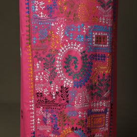 Bengal kantha hand embroidered cotton unstitched kurta