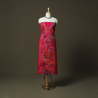 Bengal kantha hand embroidered cotton unstitched kurta
