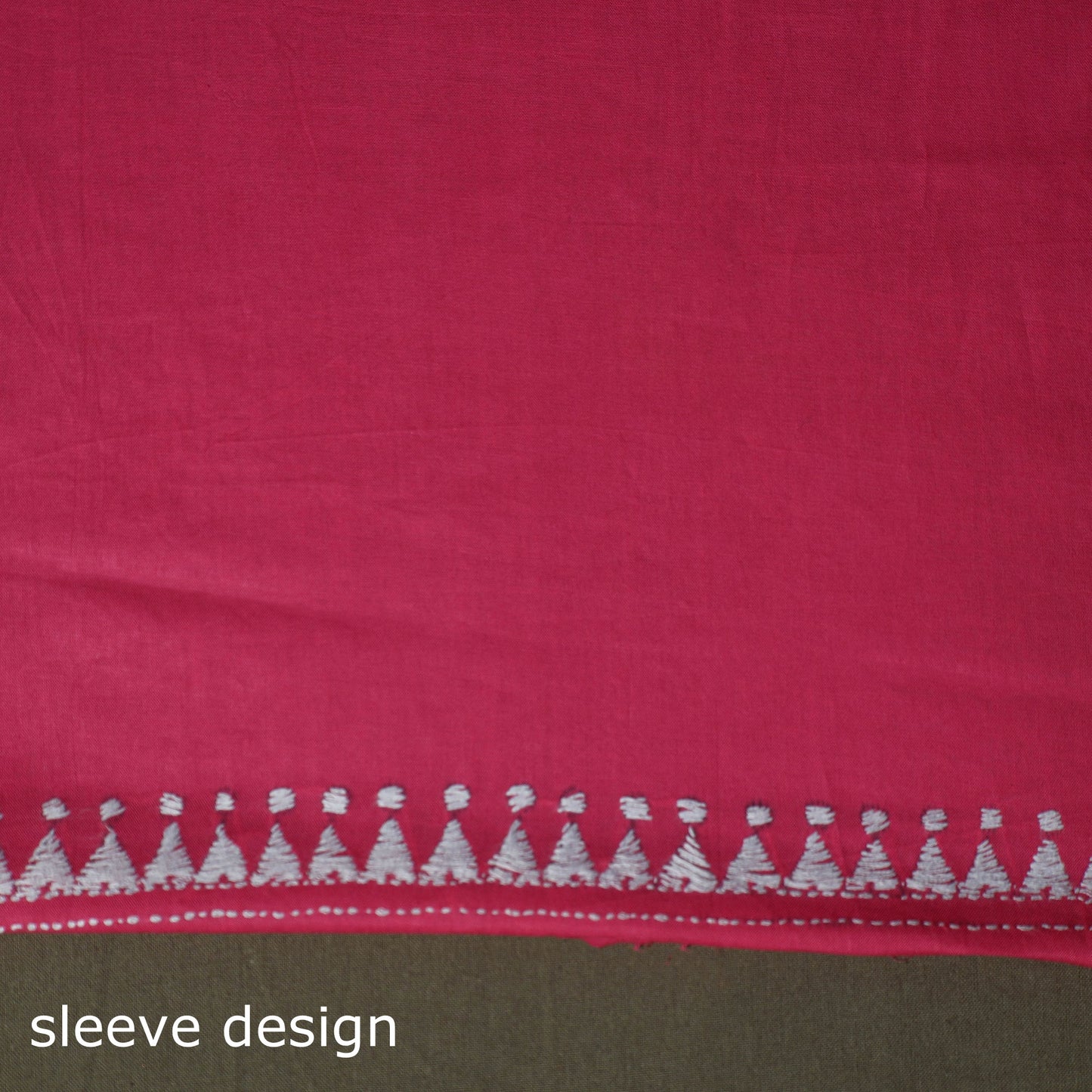 Bengal kantha hand embroidered cotton unstitched kurta